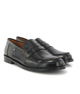 Atlanta Jack Chunky Black Glace Tractor Slip On Loafers