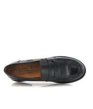 Atlanta Jack Chunky Black Glace Tractor Slip On Loafers