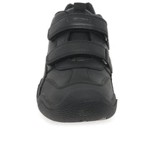 Geox J Wader Black Military Velcro Leather Sneakers