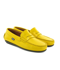 Atlanta Mocassin Yellow Smooth Leather Penny Loafer