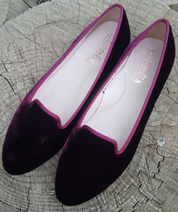 Beberlis Velvet Bordeaux Slip On Flats