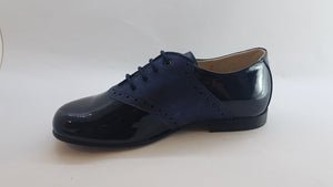 Beberlis Patent Navy Design Oxford Dress Shoes