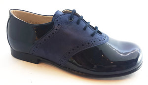 Beberlis Patent Navy Design Oxford Dress Shoes