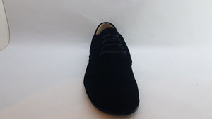 Beberlis Black Velvet Oxford Dress Shoes