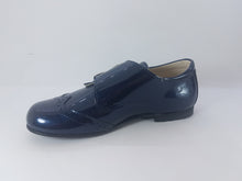 Shawn & Jeffery Patent Navy Double Buckle Design Dress Shoes