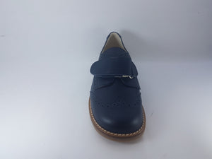Shawn & Jeffrey Navy Blue Leather Velcro Shoe