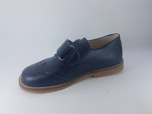 Shawn & Jeffrey Navy Blue Leather Velcro Shoe