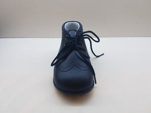 Shawn & Jeffery Navy Blue Leather Baby Bootie