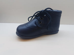 Shawn & Jeffery Navy Blue Leather Baby Bootie