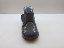 Shawn & Jeffery Baby Grey Patent Velcro Bootie