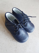 Shawn & Jeffery Navy Blue Leather Baby Bootie