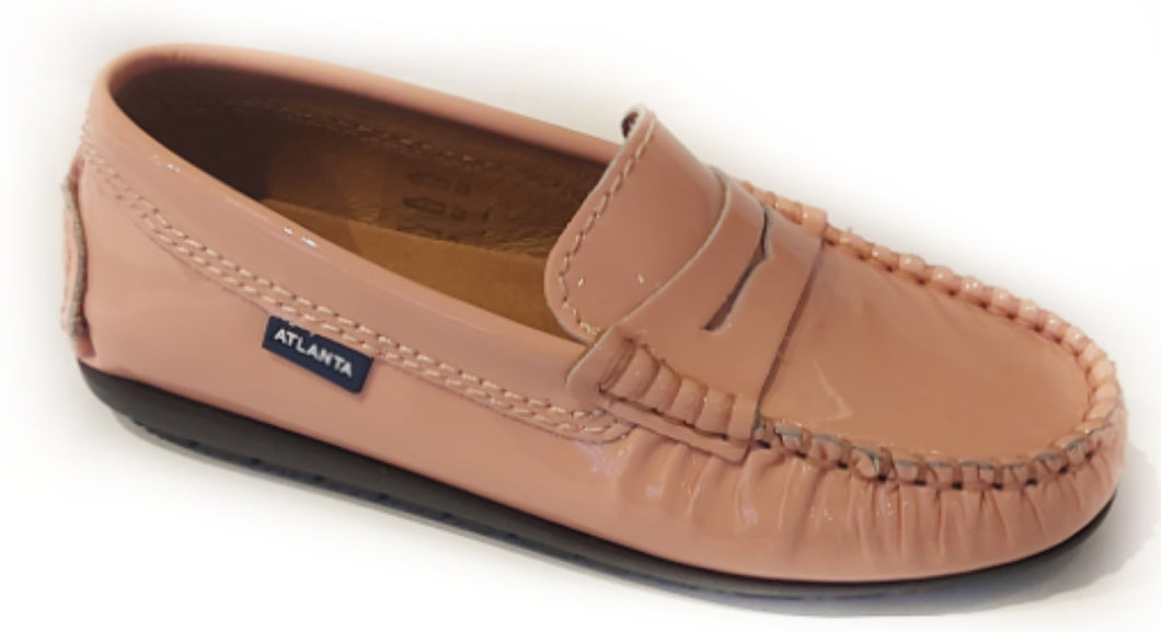 Atlanta Saumon Patent Leather Moccasin Penny Loafer