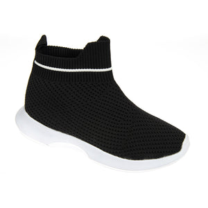 Venettini Mars Black Knit with White Line Sock Shoes