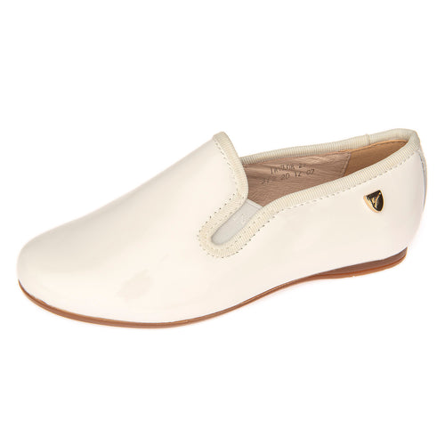 Venettini Taylor White Patent Slip on Smoking Shoe