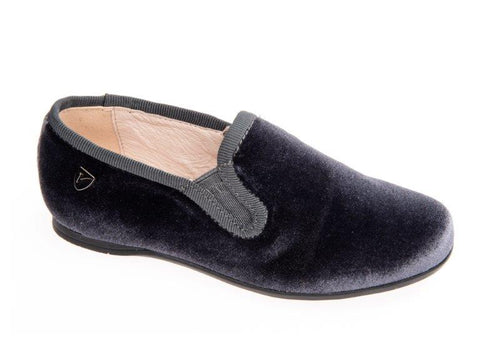 Venettini Taylor Grey Velvet Smoking Slipper