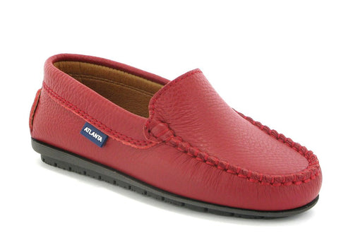 Atlanta Red Grainy Leather Moccasin Loafer