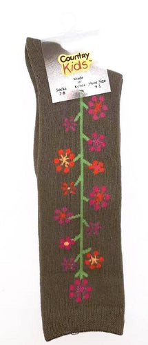 Girls Country Kids Floral Design Knee Socks
