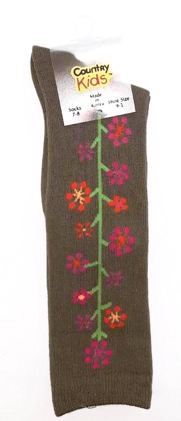 Girls Country Kids Floral Design Knee Socks