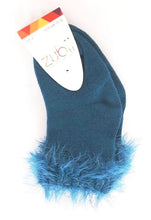 Baby Teal Zubii Fur Ankle Socks