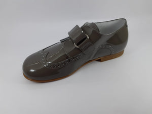 Beberlis Grey Patent Velcro Dress Shoe