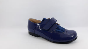 Beberlis Blue Patent Velcro Dress Shoes