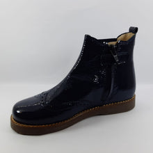 Beberlis Navy Patent Leather Winter Bootie