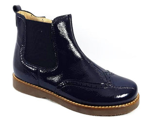 Beberlis Navy Patent Leather Winter Bootie