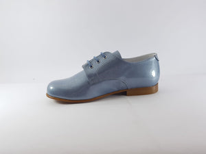 Beberlis Patent Blue Design Oxford Dress Shoes