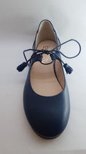 Beberlis Blue Leather Tie Girls shoes