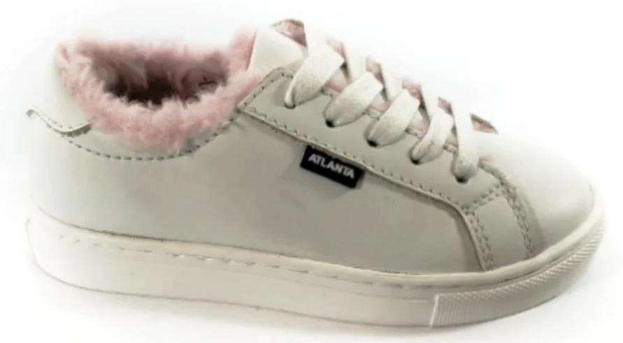 Atlanta White Pink Fur Sneakers