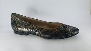 Papanatas Snake Designed Leather Slip on Flats