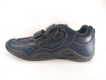 Geox J Wader Navy Grey Velcro Leather Sneakers