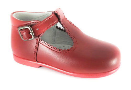 Shawn & Jeffery Red Leather T-Strap