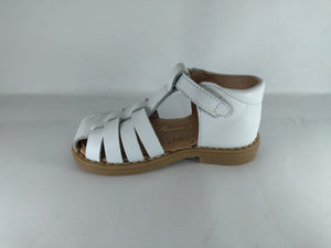 Shawn & Jeffery White Leather Sandals