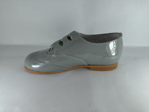 Shawn & Jeffery Light Grey Designed Patent Dress Shoe