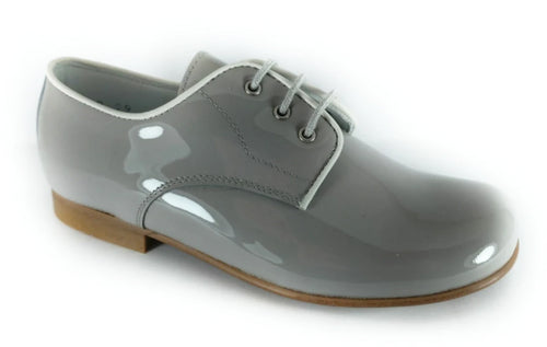 Beberlis Light Grey Patent Piping Dress Shoe