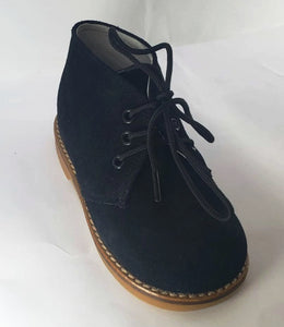 Shawn & Jeffery Black Lace up Suede Leather Booties