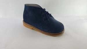 Shawn & Jeffery Navy Lace up Suede Booties