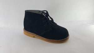 Shawn & Jeffery Black Lace up Suede Leather Booties