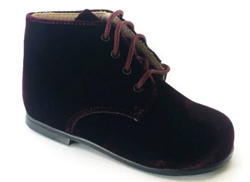 Beberlis Baby Bordeaux Velvet Booties