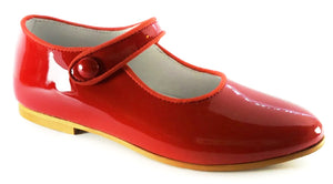 Shawn & Jeffery Red Patent Leather Girls Button Mary Jane