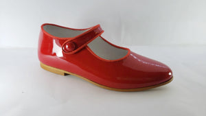 Shawn & Jeffery Red Patent Leather Girls Button Mary Jane