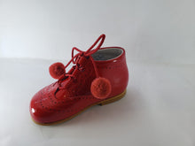 Shawn & Jeffery Red Patent Pom Pom Baby Booties