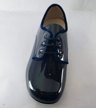 Beberlis Navy Patent with Navy Velvet trimming Dress Shoe