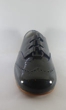 Shawn & Jeffery Dark Grey Designed Patent Dress Shoe