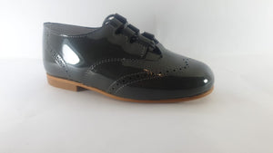 Shawn & Jeffery Dark Grey Designed Patent Dress Shoe