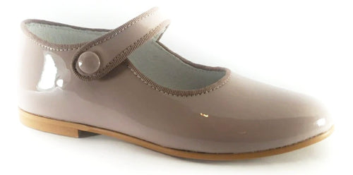 Shawn & Jeffery Dark Pink Patent Girls Button Mary Jane