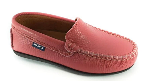 Atlanta Mocassin Dry Rose Grainy Leather Loafer