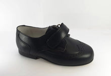 Shawn & Jeffery Black Leather Velcro Design Shoe