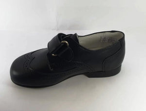 Shawn & Jeffery Black Leather Velcro Design Shoe